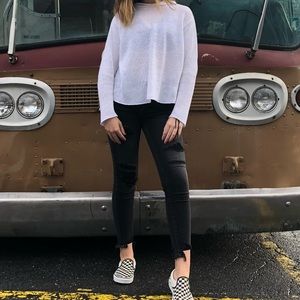 White crop top hoodie